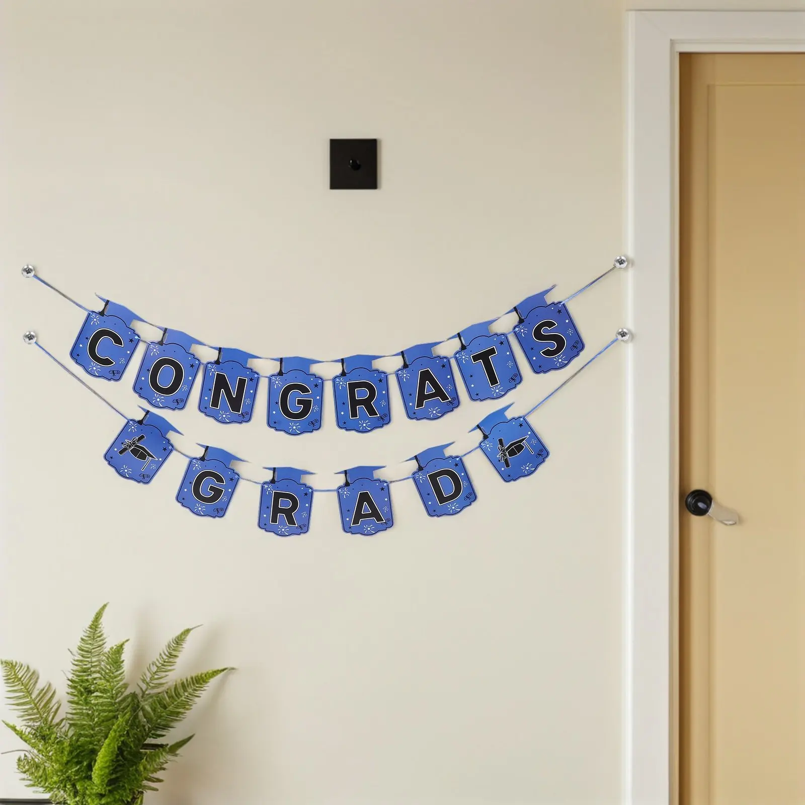 1Set Graduation Party Decorations Blue 2026 Senior Grad Congrats Banner Backdrop Photo Booth Props for Celebration