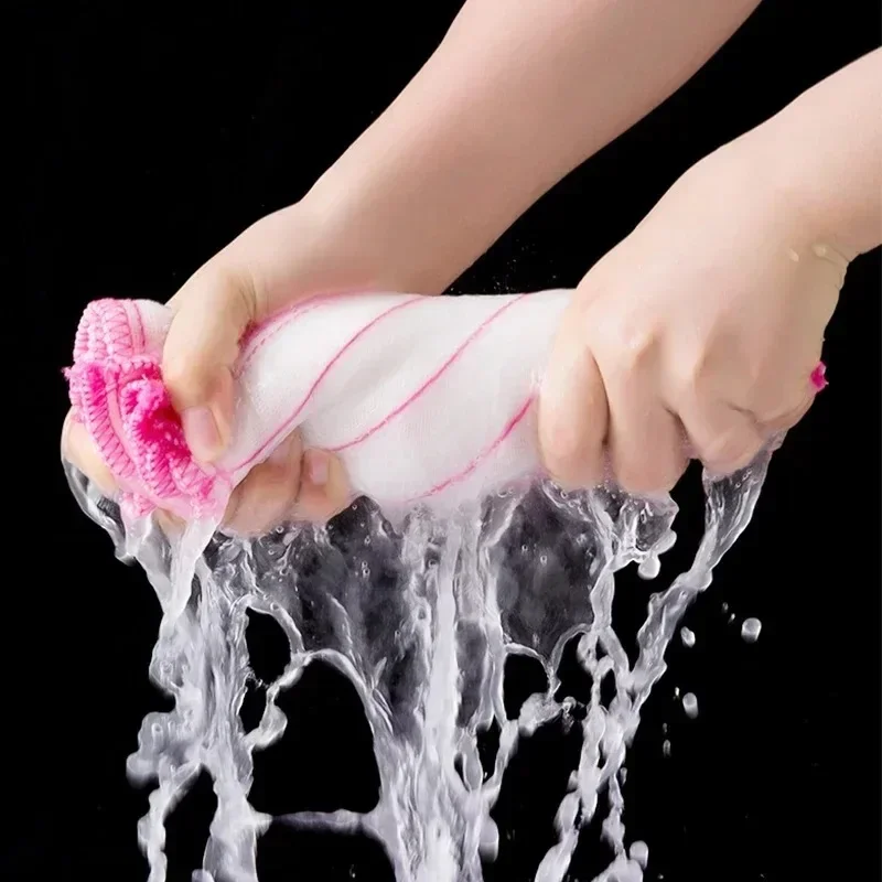 Anti-Oil Cotton Dish Towel Super Absorbent Reusable Kitchen Cleaning Cloth Non-woven Microfiber Daily Kitchen Accessories