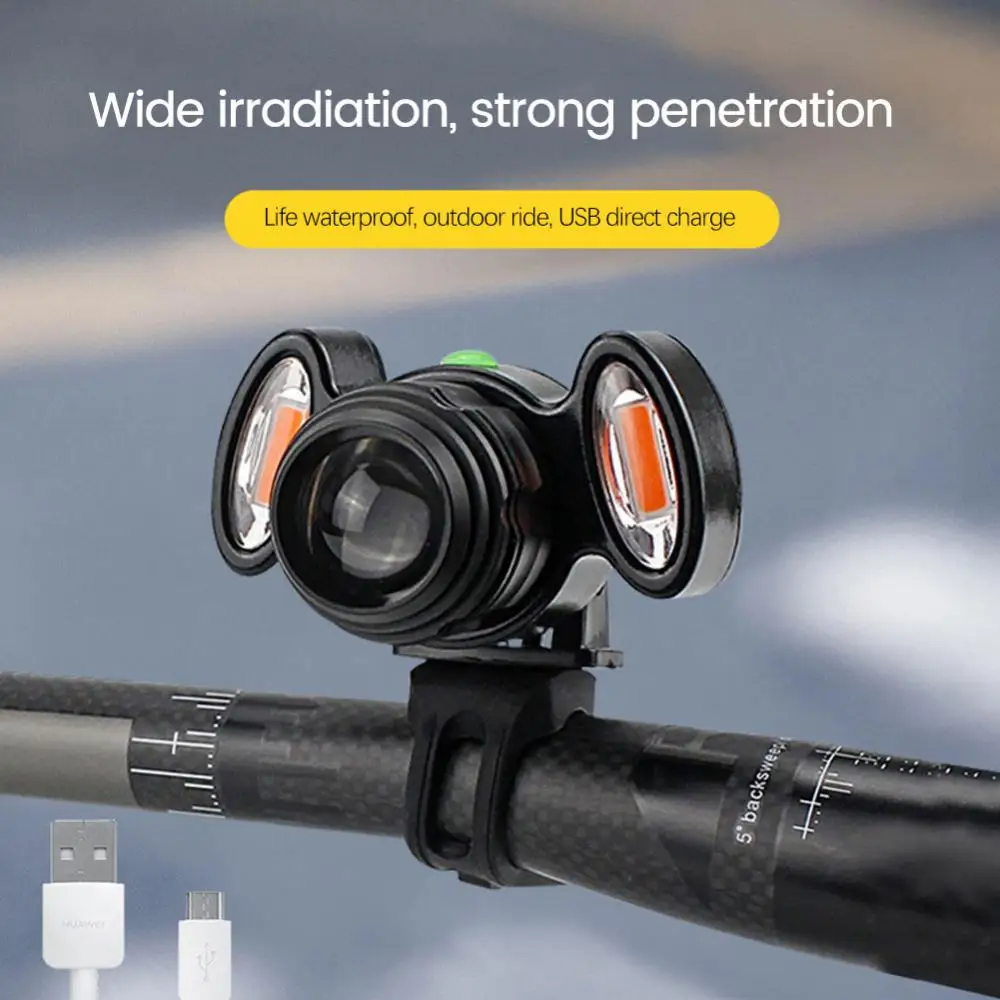 Front Light Aluminum Alloy Waterproof Long Endurance 4 Gear Modes Stable For Most Handlebars Cycling Lighting 800mah