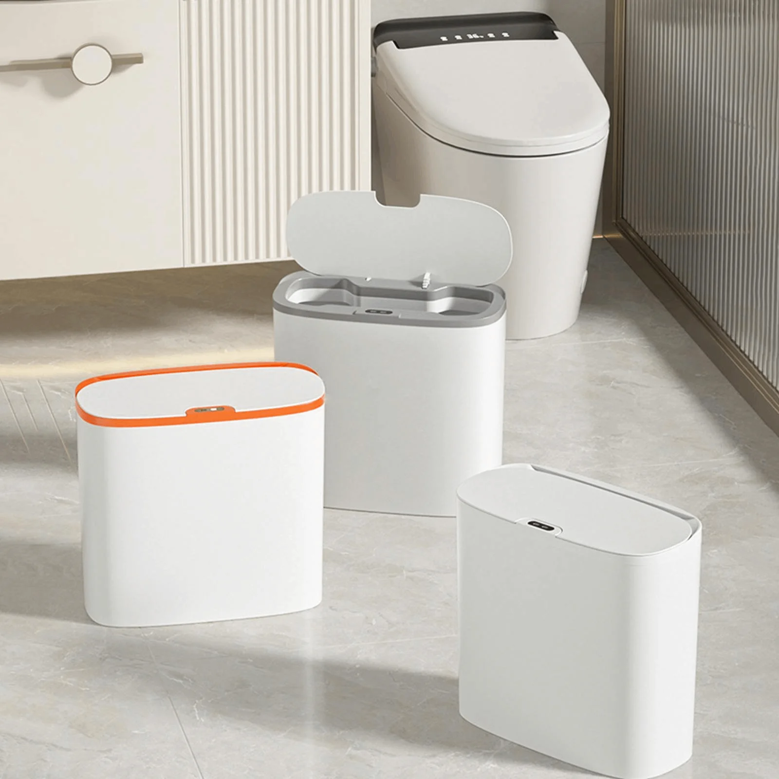 Automatic Kitchen Trash Can Intelligent Garbage Bin Smart Flip-Top Trash Can For Home Bathroom Smart Sensor Trash Can