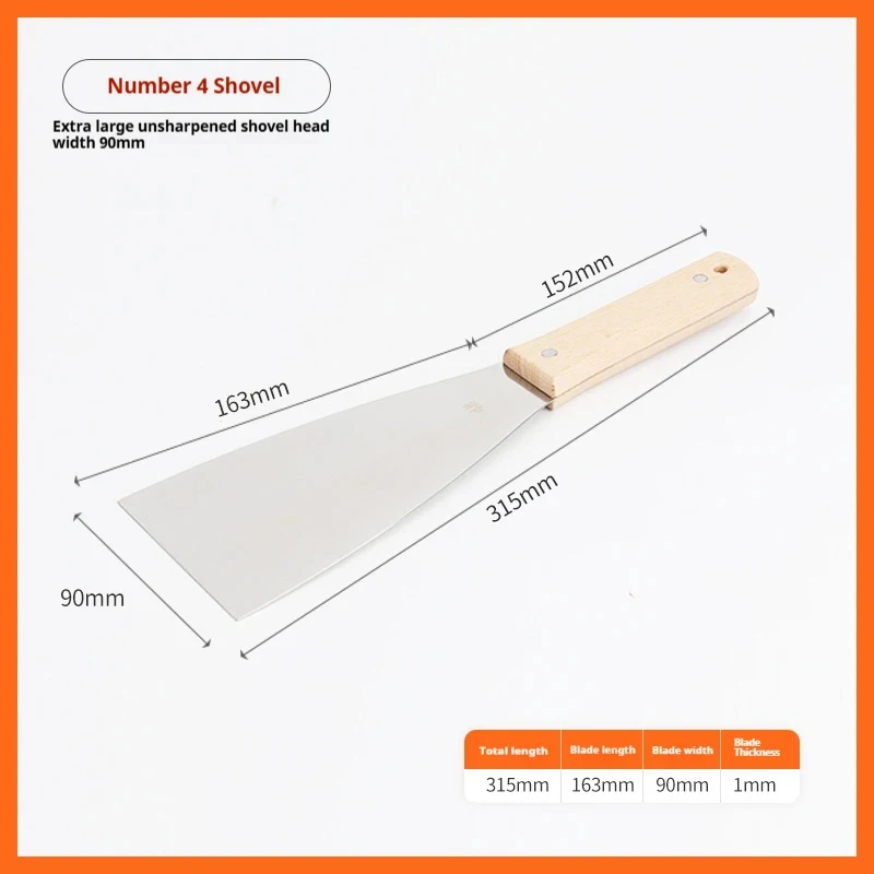 4-16 Inch Silk Screen Printing Squeegee Scraper 430 Stainless Steel SMT Spatula Screen Printing Ink Scraping Tools