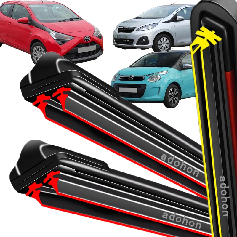 For Toyota Aygo AB40 Peugeot 108 Citroen C1 2014~2022 Front Rear Window Wiper Blades Cutter Set Car Cleaning Accessories Washers