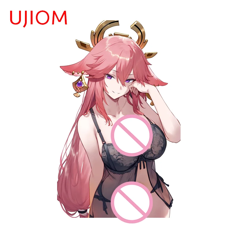 UJIOM Genshin Impact Yae Miko Seductive Wall Sticker Unique Practical Versatile Simulated Decal Chic Trendy Toilet Stickers