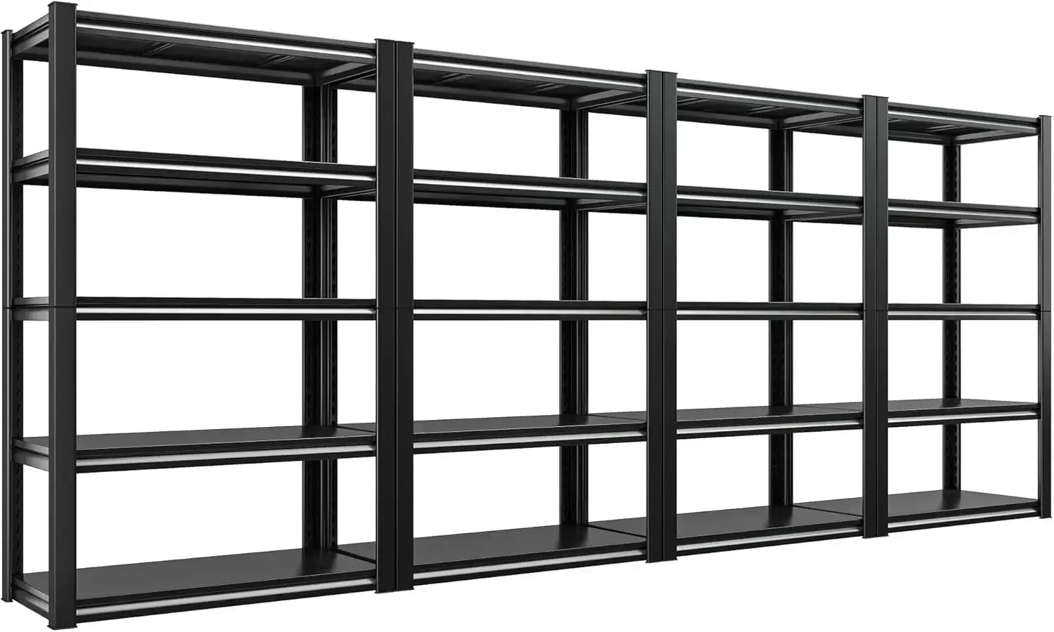 Raybee 4-pack verstelbare garageplanken, zware garageplanken, 5-laags opbergplanken, metalen garageopbergrek