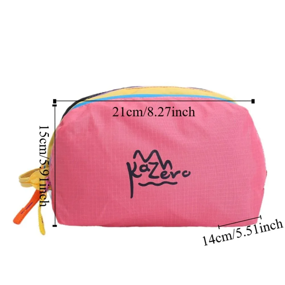 Lovely Multifunctional Dopamine Makeup Bag Coin Purse Multi-Pocket Cute Cosmetic Bag Zipper Waterproof Nylon Toiletry Bag Girls