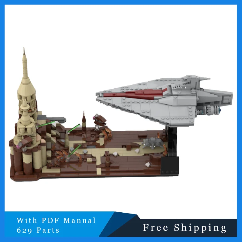 Klocki Serii Star Battle 629 Elementów Stojak Ekspozycyjny na Statek Kosmiczny Model Modułowy Edukacyjny Zestaw do Samodzielnego Montażu dla Dzieci Prezent na Boże Narodzenie