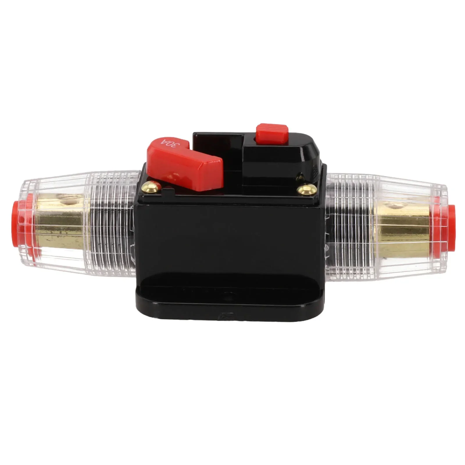 Aging Tests For Car Audio Sound 30A Inline Circuit Breaker 12-24V Fuse Holder Temperature Resistant User-friendly Design