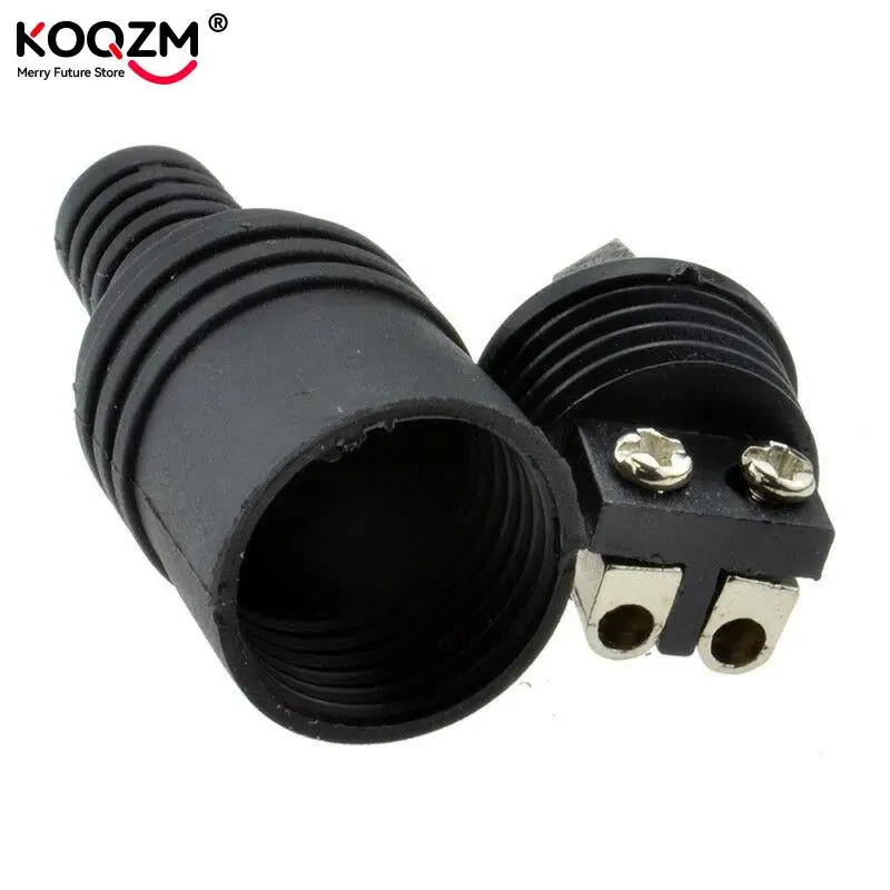 2pcs 2 Pin Black DIN Plug Speaker And HiFi Connector Screw Terminals Connector Power Signal Plug Adapters