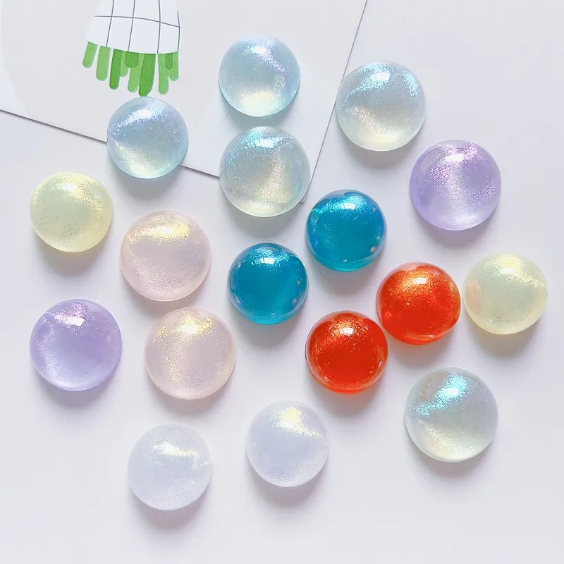 30pcs 16/18/20mm Round Flat Back Resin Cabochons Patch Diy Phone Case Hair Clips Shoes Jewelry Miniatures Crafts Accessories