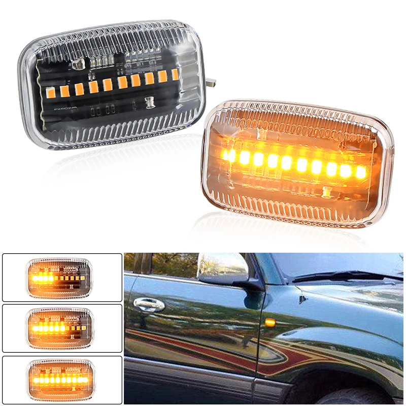 

2PCS LED Side Marker Light Dynamic Turn Signal for Toyota Hilux LN140 LN150 LN160 LN170 Sixth Generation for Land Cruiser J70