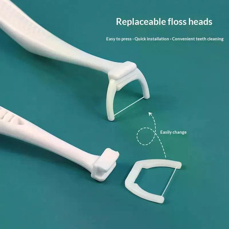 Replaceable Dental Floss Sticks Oral Cleaning Reusable Floss Sticks Dentist Teeth Sticks Oral Care Hygiene Toothpick Tools