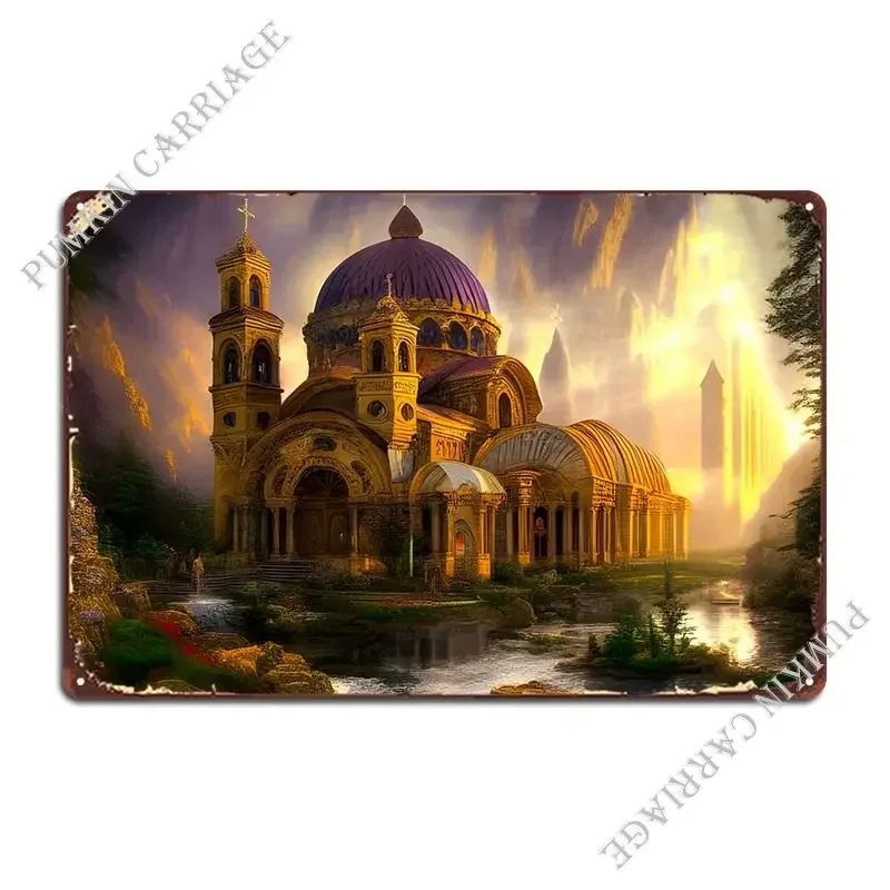 Fantasu Cathedral 4 Metal Sign Cinema Plaques Rusty Printing Home Tin Sign Poster
