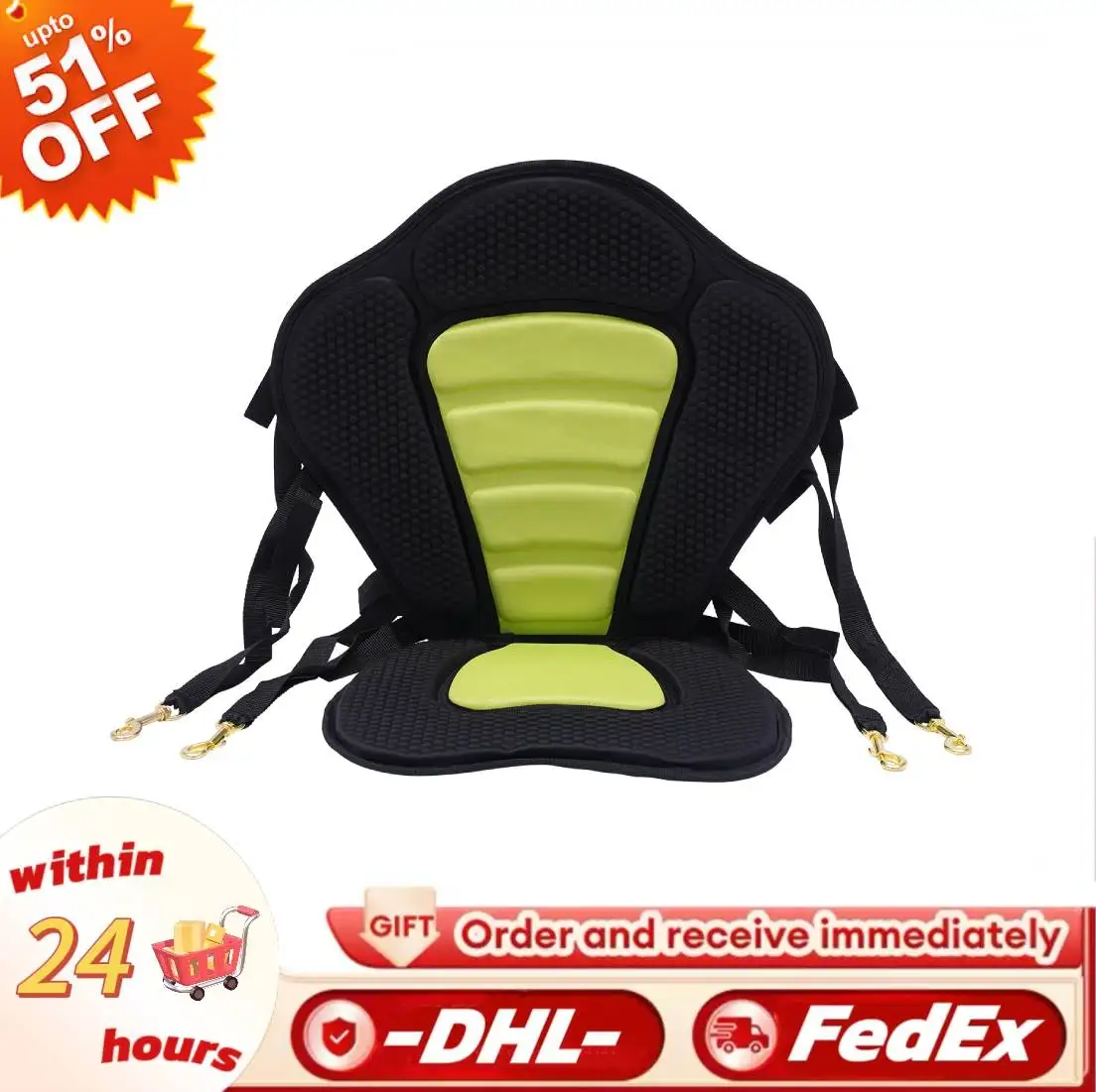 

Boat Cabin Seating Waterproof Breathability Padded Kayak Seat with Storage Bag for Drifting Fishing