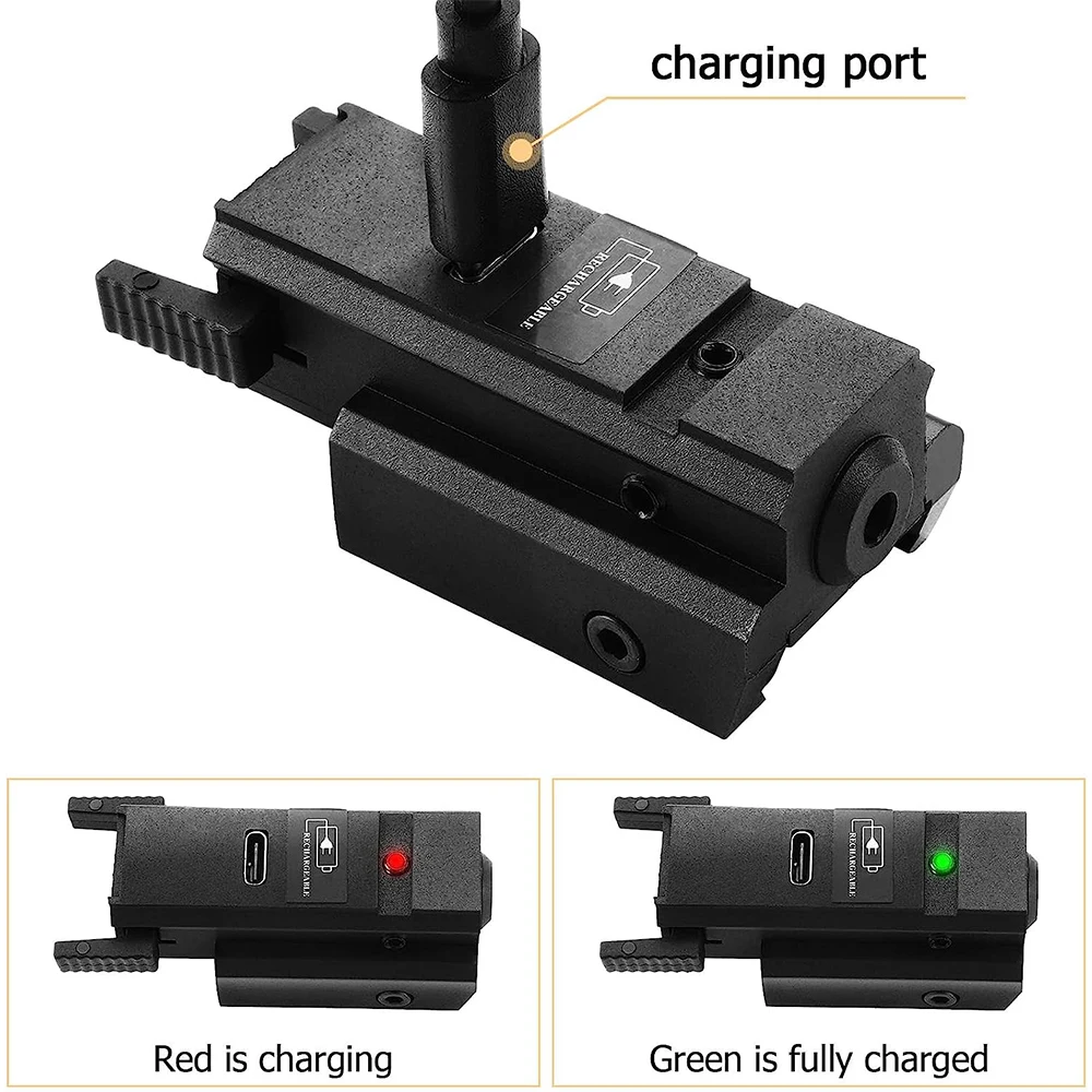 Red Green Dot Laser Sight USB Rechargeable Quick Release Airsoft Pistol Laser Sight Tactical Laser Pointer for Glock Taurus
