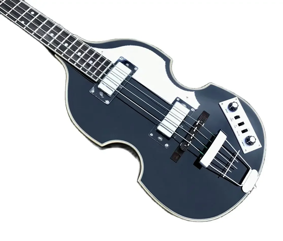 Classic Violin Electric Bass - Dark Blue Body, Humbucker Pickups, Imported Hardware Professional Guitar