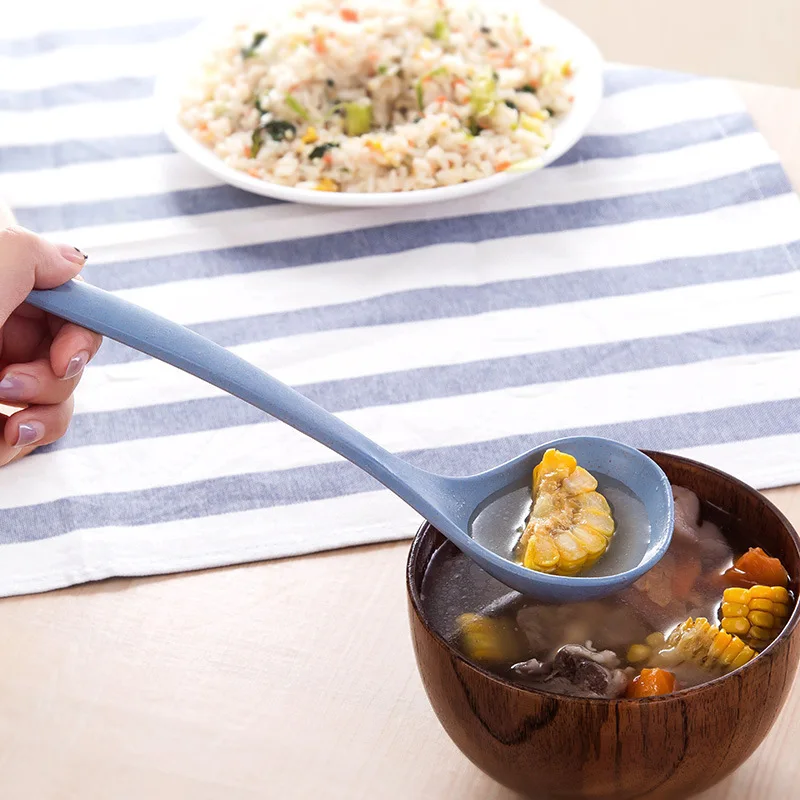 2pcs Kitchen Cooking Stirrer Spoon Kitchen Supplies Creativity Dinosaur Soup Spoon Food Grade Long Handle Vertical Spoon Cooking