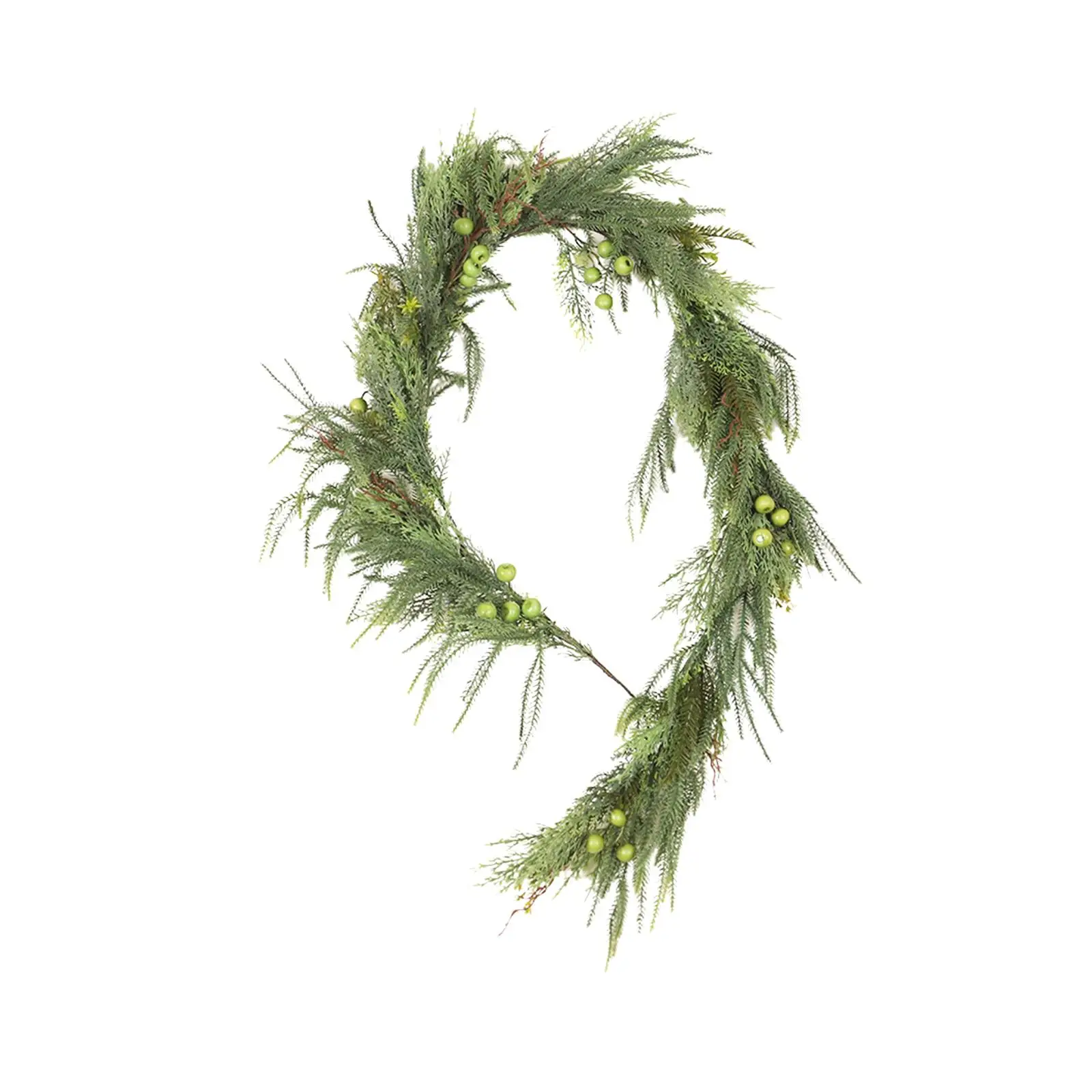 Artificial Christmas Garland 6ft Decoration Green Rattan Wall Hanging Ornament for Porches Party Bedrooms Indoor Outdoor Window