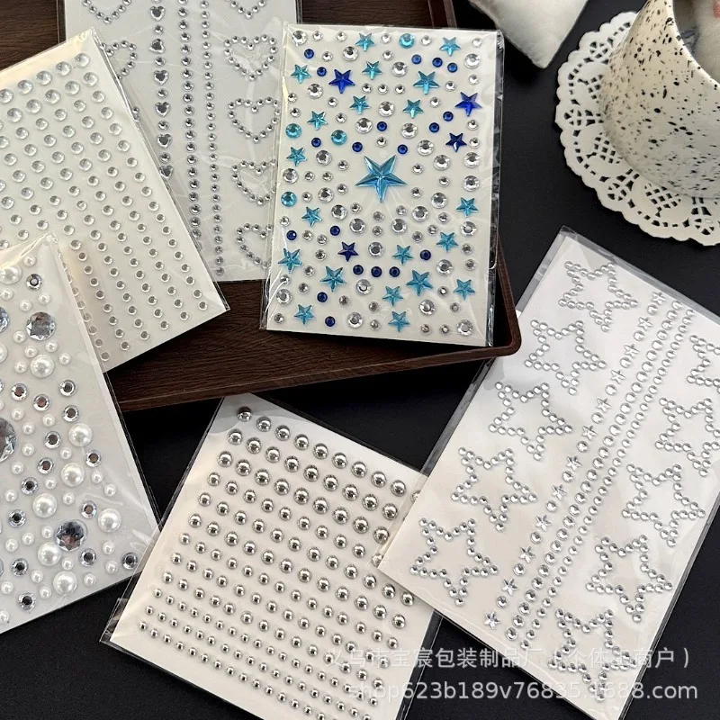 ملصقات جميلة ثلاثية الأبعاد على شكل نجمة على شكل قلب من حجر الراين لألعاب الأطفال DIY ملصقات فنية لتزيين ألعاب كلاسيكية من حجر الراين المزيفة