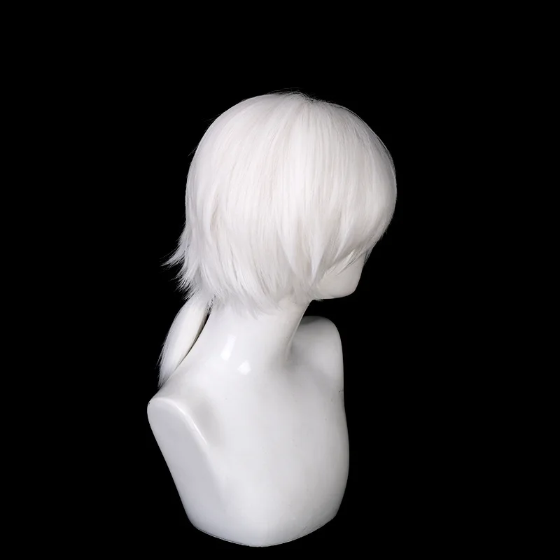 Do wiecznego Ciebie - męski główny bohater - nieśmiertelna peruka do cosplayu - krótkie białe włosy z kucykiem