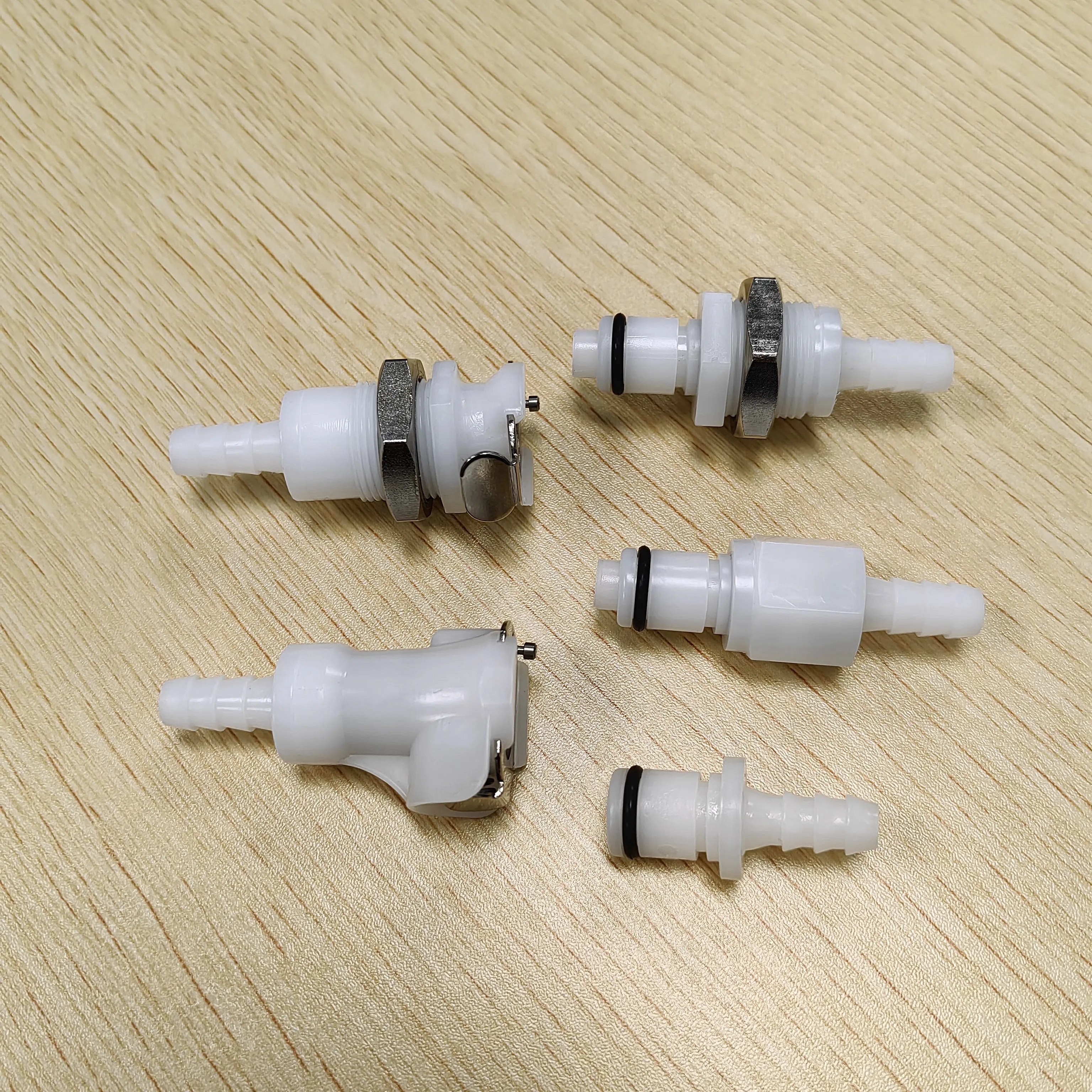 1/4 Plastic Pipe Quick Coupling Hose Barb Fittings Valved In-Line Shut off Female Quick Connector With Return Valve