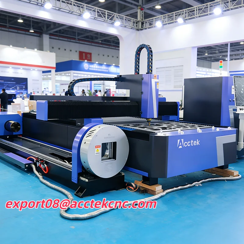 With Rotary Device Fiber Laser Cutting Machine 1500W Optional Gantry Automatic For Industrial Steel Aluminum Plate Processing
