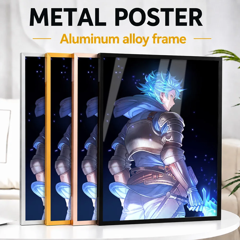 Granblue Fantasy Gran Framed Metal Poster Personalized Hero Tribute Wall Art Perfect Within Game Room As Cosplay Enthusiasts