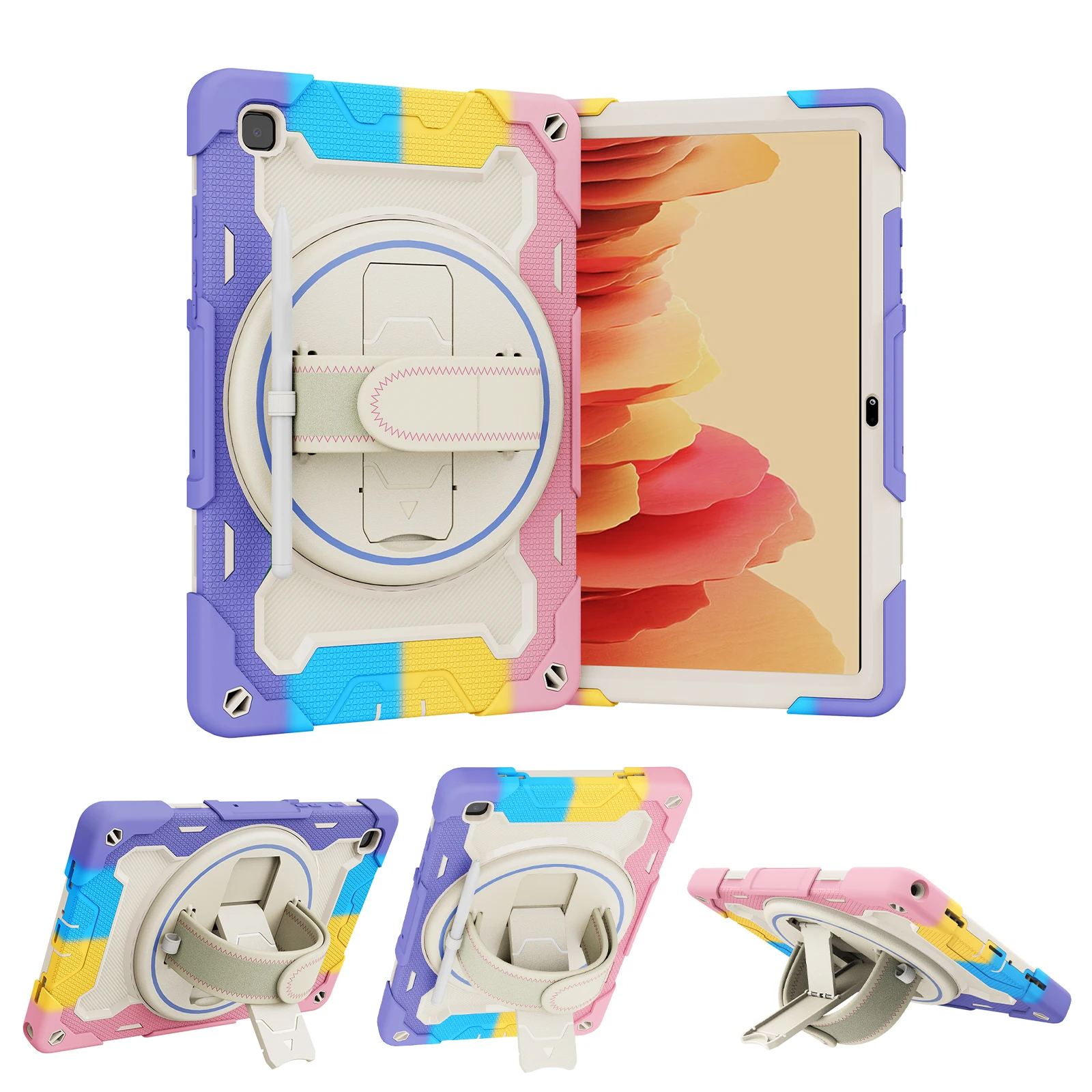 

Kids Case for Samsung Galaxy Tab A7 10.4 2020 T500 T505 T507 Cover with Heavy Duty Ring Shockproof Tablet Protective Funda