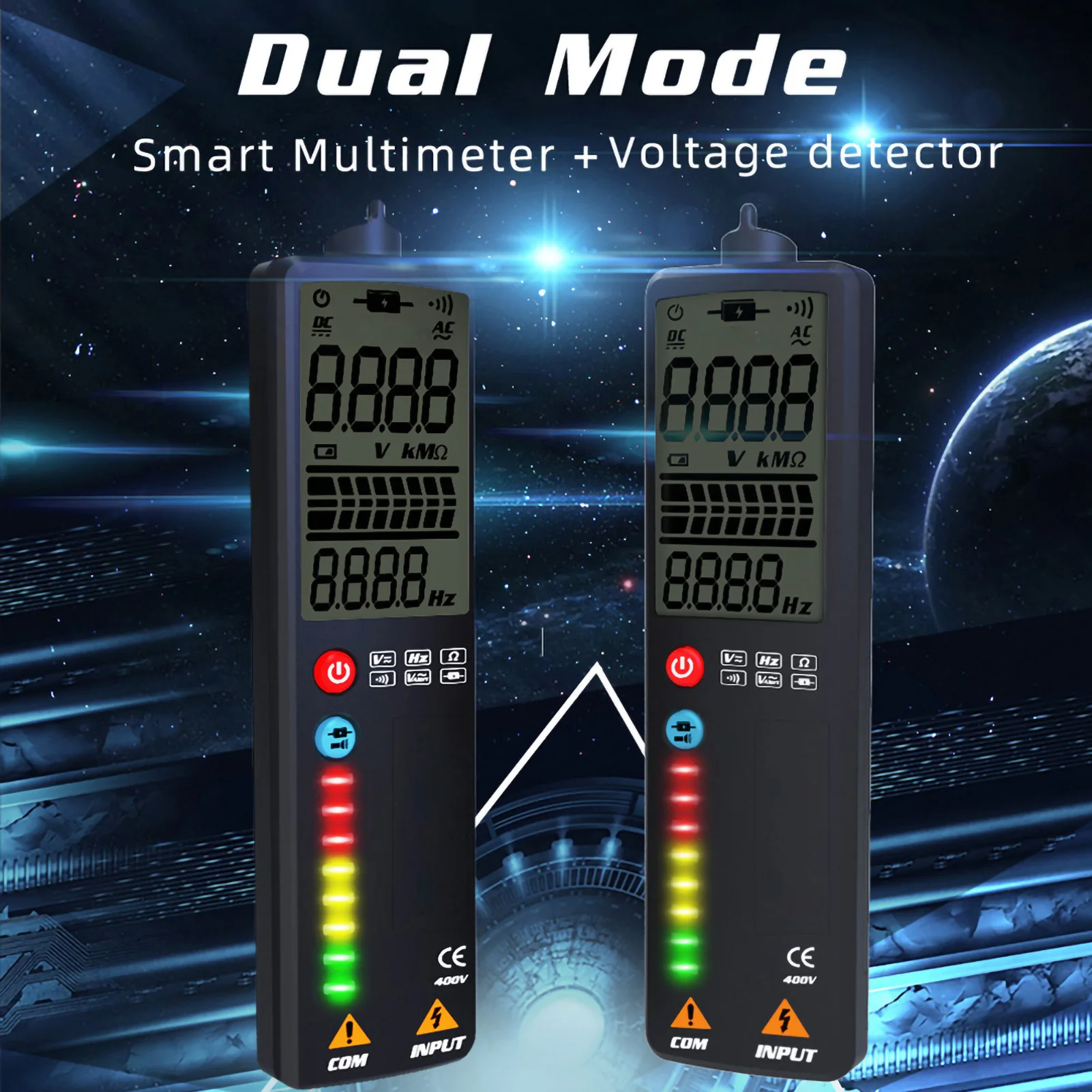 

Бесконтактный ЖК-цифровой двойной режим умный мультиметр детектор напряжения тестер сопротивления частоты ЖК-цифровой мультиметр