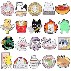 31 Styles Cartoon Animal Collection Enamel Pins Cute Cat Duck Goose Metal Brooches Lapel Badge Fashion Jewelry Gifts For Friends