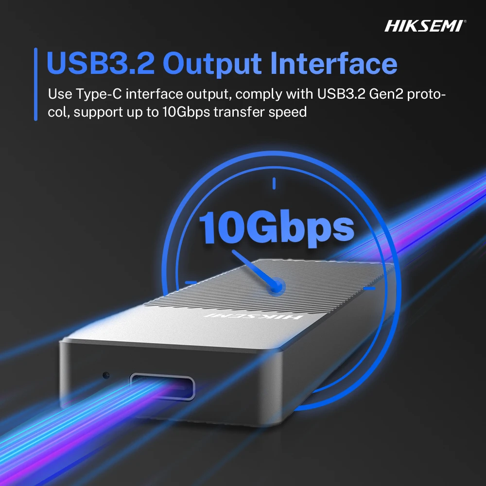 HIKSEMI RTL9210B M.2 NVMe SATA SSD Enclosure - USB 3.2 10Gbps Fast Transfer, Aluminum Heat Dissipating Case, Fits 2280 SSD, Mult