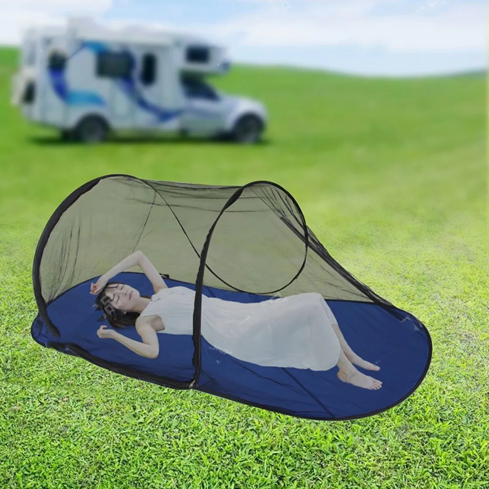 Fotografia 4: Tenda Portátil Integrada para Acampamento, Tipo de Arremesso Manual, Respirável, com Rede Mosquiteira para Praia, Sem Instalação