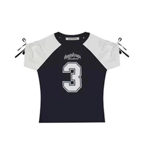 تأثير التخسيس ort Sve تي شيرت oulder إدراج تصميم عادية Sle المرأة Faion كلية Sle رقم 3 #5