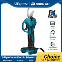 Drillpro 50mm Brushless Electric Pruning Shear Cordless Electric Scissors Fruit Tree Bonsai Hedge Trimmer For 18V Battery