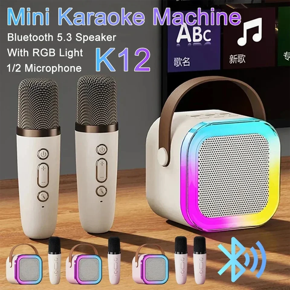 Original K12 Bluetooth Speaker Wireless Microphone Audio Students Sing at Home KTV Karaoke Mini Loudspeaker Box Long Standby