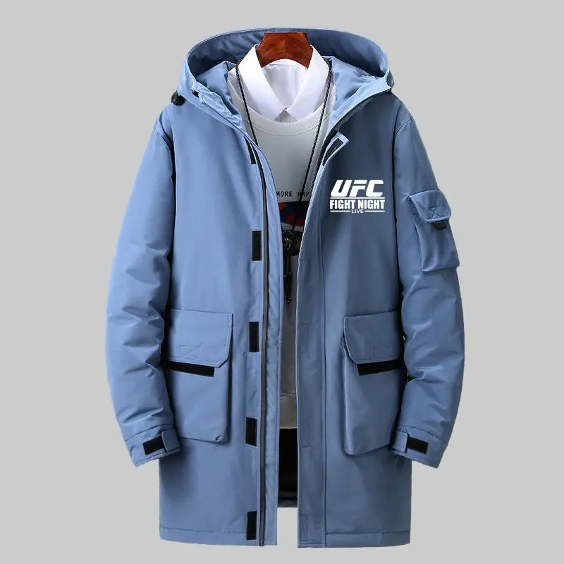 Men's UFC Martial Arts Fighting Boxing Casual Thick Padded Jacket Winter Training Puffer Coat Top