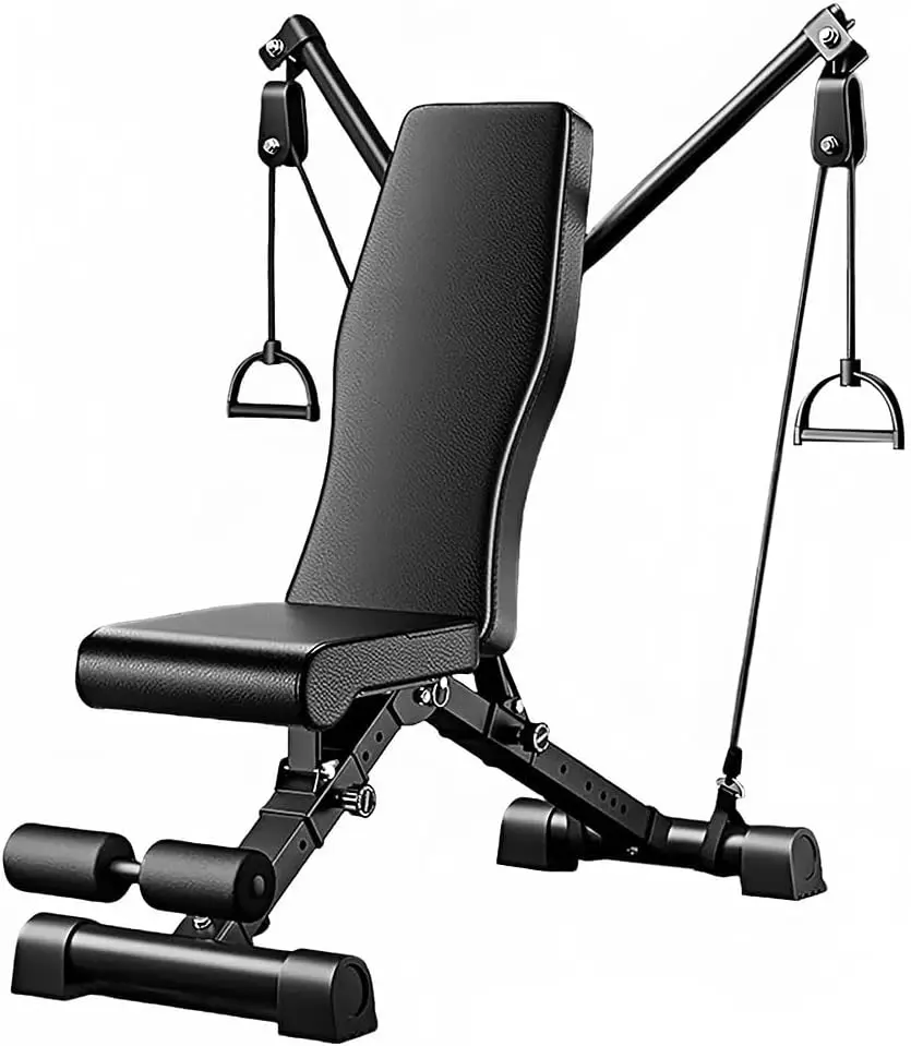 

Adjustable Weight Bench for Home Gym Foldable Strength Training Bench Press with Resistance Bands 600lb Capacity 7-Level Incline