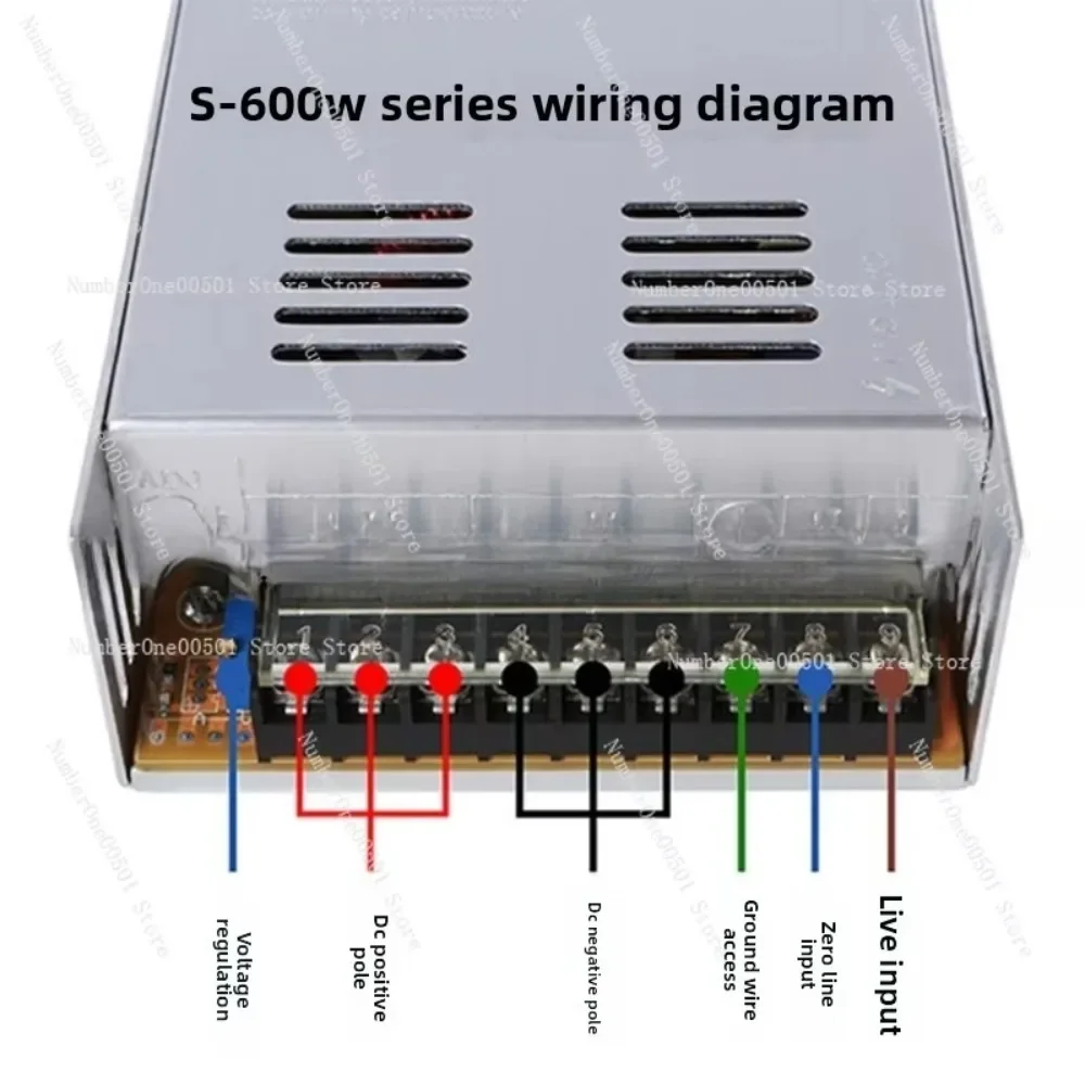 600W Constant Voltage Current Adjustable Switching Power Supply Single Output 12V/24V/36V/48V/60V/110V/150V/220V/300V