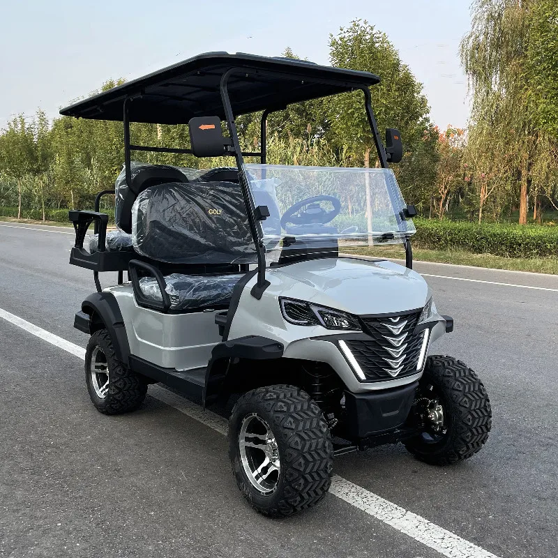 Hot Selling 4 Wheel Disc Brakes 10 Inch Display 6 Seats AC Motor 5kw Off-Road Electric Golf Cart Max100km 28mph Lift Golf Cart