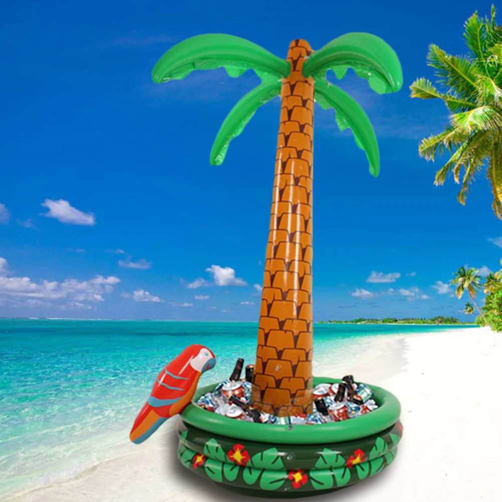 

1PC Inflatable Parrot Coconut Tree Ice Bucket Decor PVC Inflatable Coconut Tree Multi-functional Coconut Tree Ice Bucket Funny I