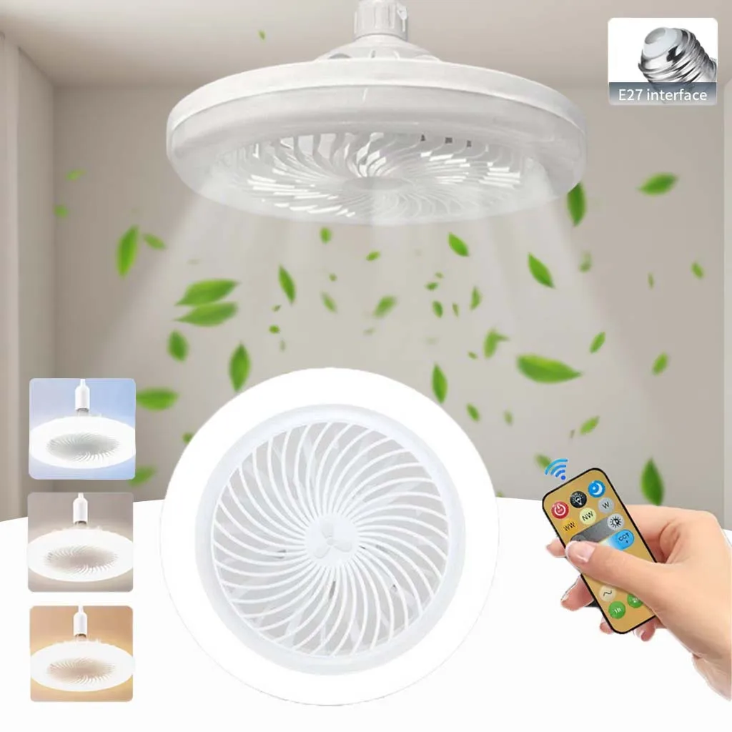 

AC85-265V 2-in-1 LED Fan Lamp with Remote Control E27 Lamp Holder 3 Speeds Ceiling Fan Lamp for Living Room Bedroom Lighting