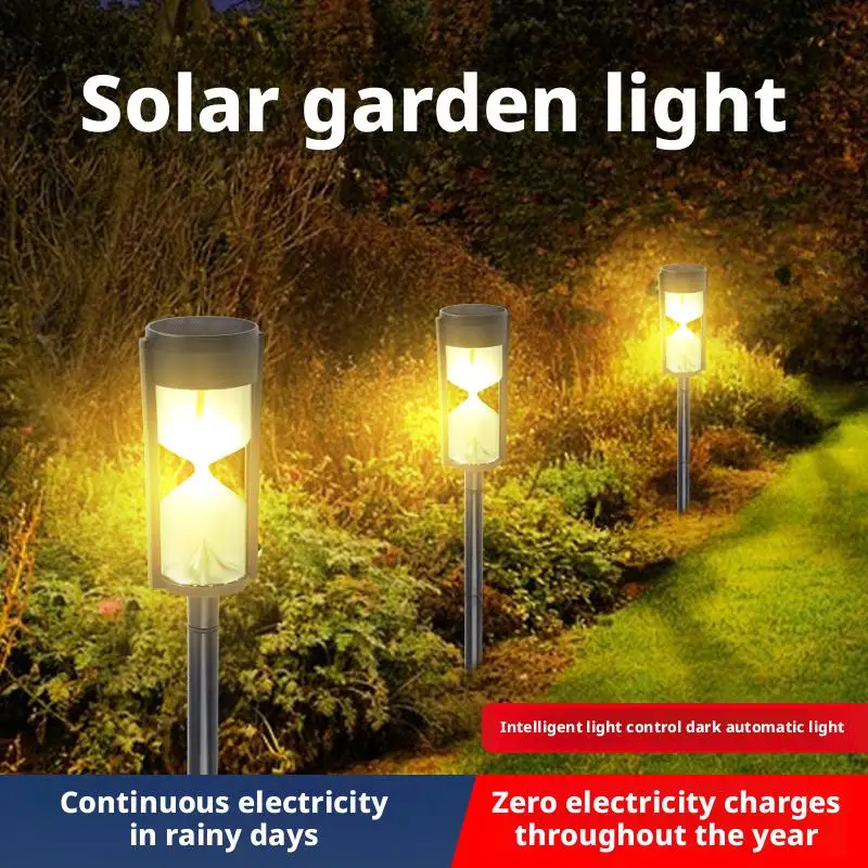 

Solar Hourglass Light Outdoor Waterproof Garden Night Light Courtyard Decoration Grounded Landscape Light