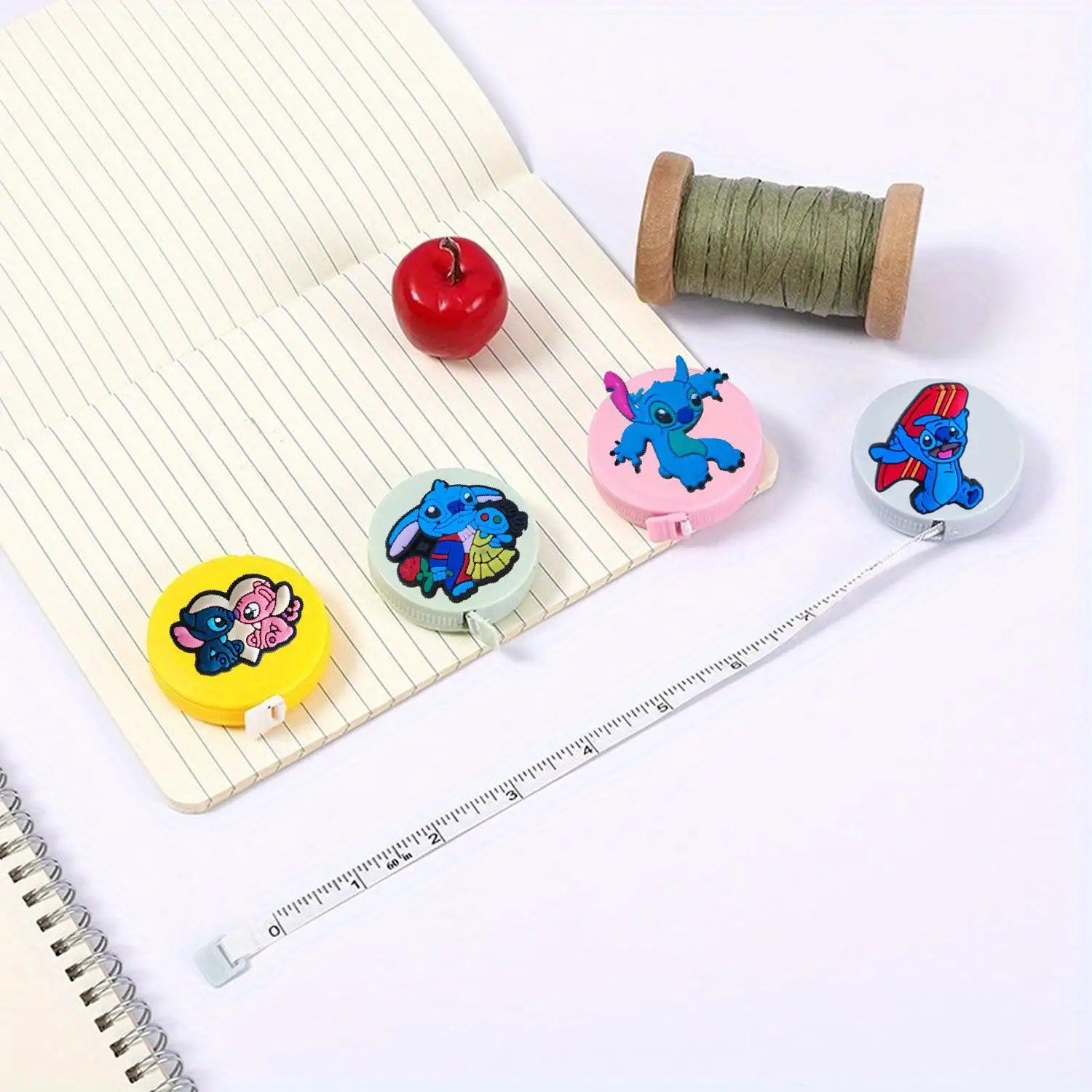 ディズニー北欧スタイルステッチ自動格納式ソフト定規かわいいミニ小型ソフト定規家庭用ポータブルテープ定規テープ定規