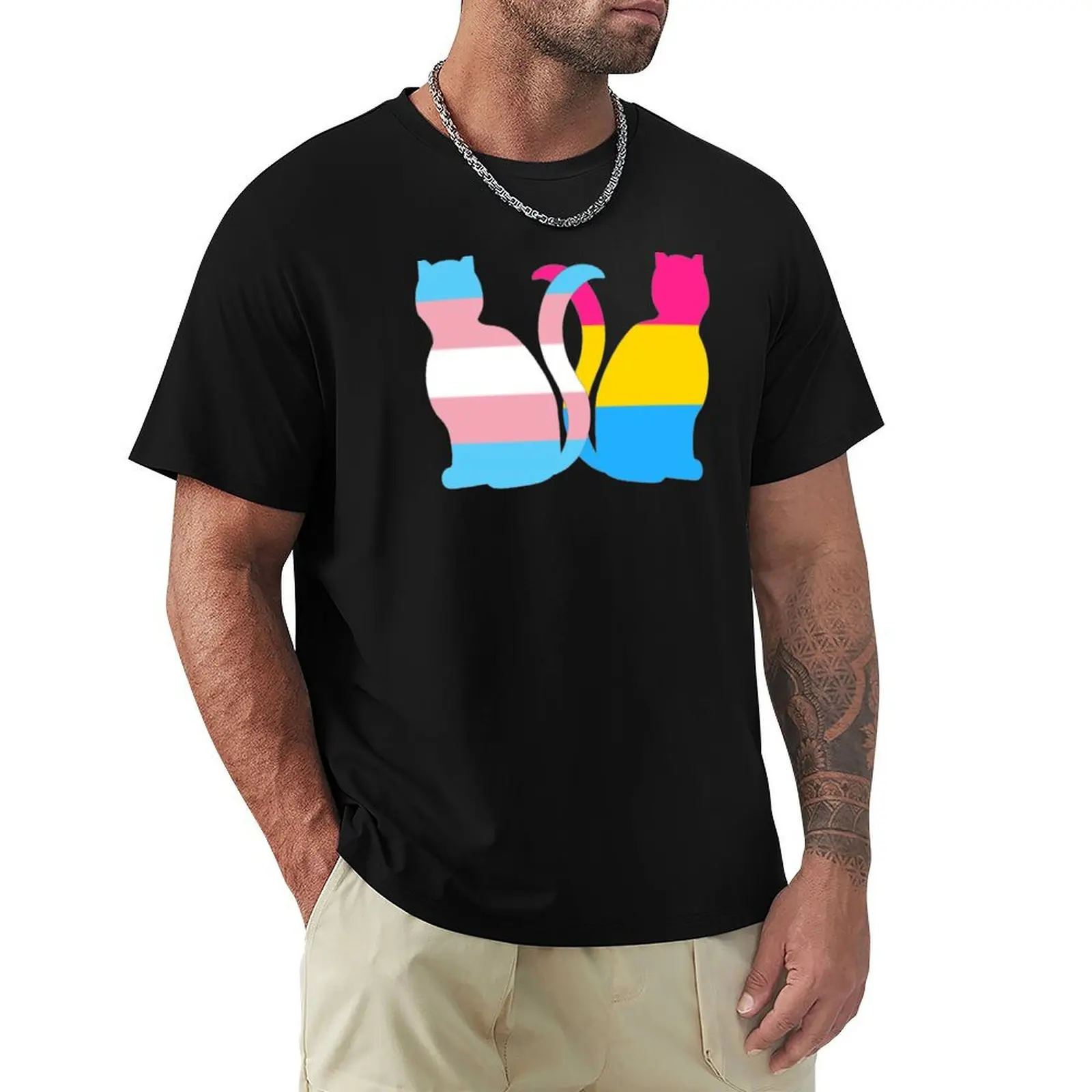 

Trans Pansexual Pride Cats T-Shirt Heavy Duty Casual Work Tee