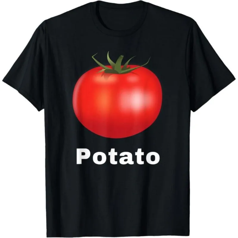 

Funny Tomato Potato T-Shirt Men Women Graphic Veggie Humor Tee Sarcastic Meme Gift Casual Summer Top S-3XL