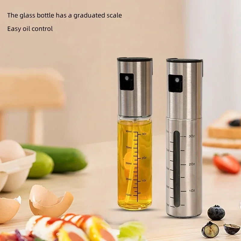 

100ml Oil Dispenser Spray Mister Glass Bottle for Kitchen Cooking Salad BBQ Baking Roasting Essential Oil Sprayer