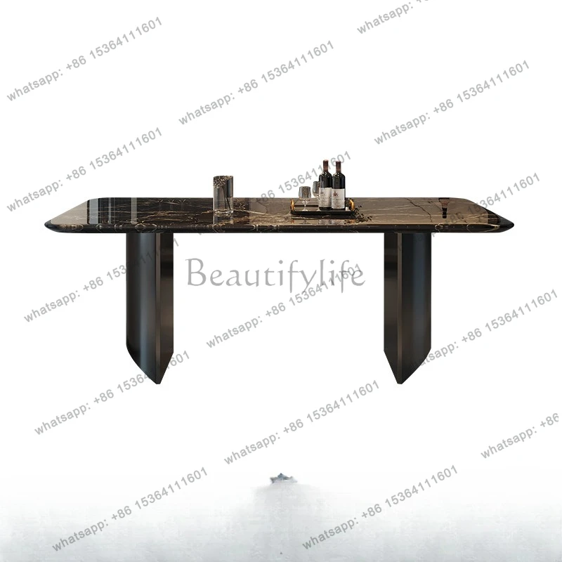 New light luxury marble dining table modern simple family dining table