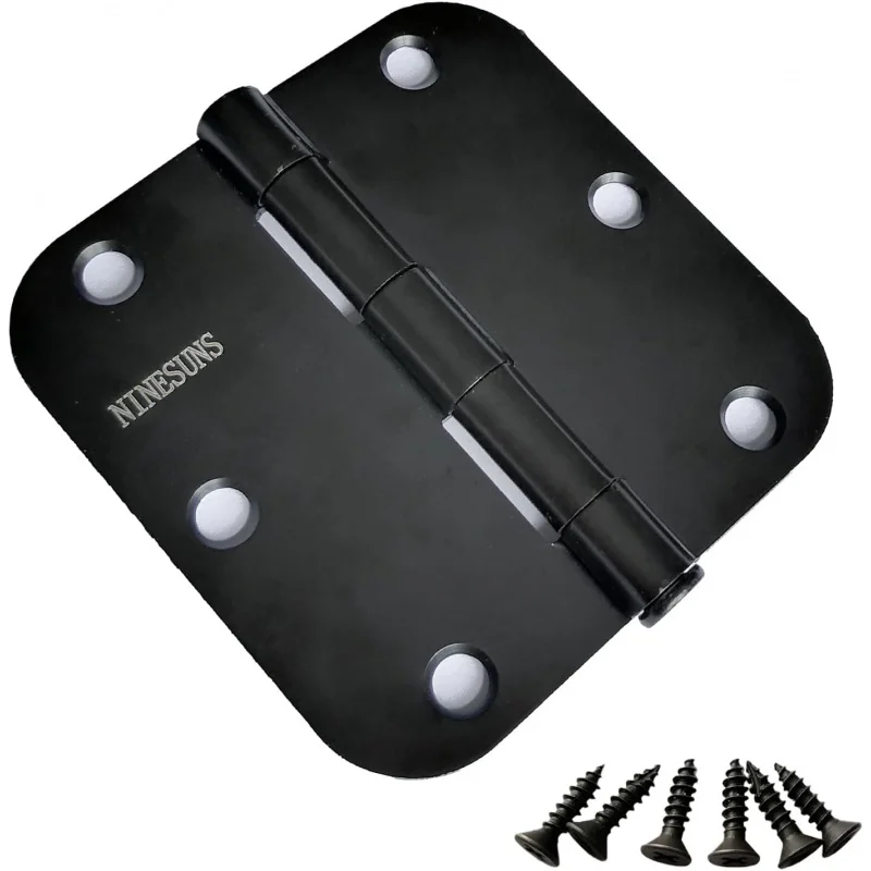 

3 Door Hinges 3 1/2 Inch - Matte Black Silent - 5/8 Radius Round Corners Interior