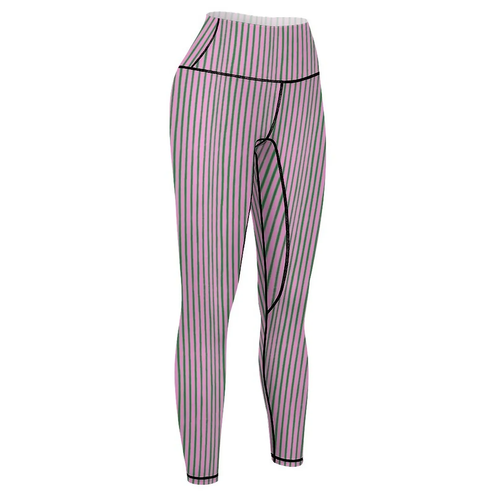 Green and Pink Brush Stroke Stripes Pattern Leggings gym clothing Pants sport Women sports Womens Leggings