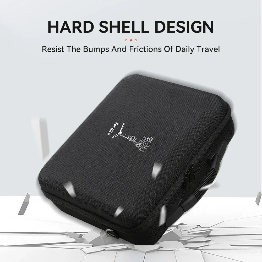 XFJI Shoulder Bag Anti-pressure Storage Box Nylon Hardshell Carrying Case Suitcase for DJI Ronin RS 4 Combo Gimbal Stabilizer