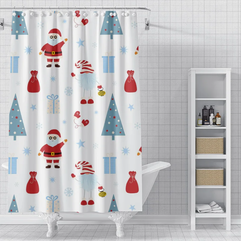 Home decoration shower curtains for bathroom waterproof curtain fabric Modern Nordic style Living Room Merry Christmas winter